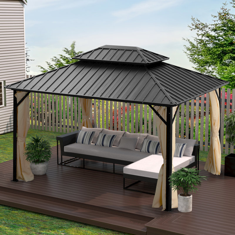 Zenova 12 Ft. W x 10 Ft. D Aluminum Patio Gazebo & Reviews Wayfair